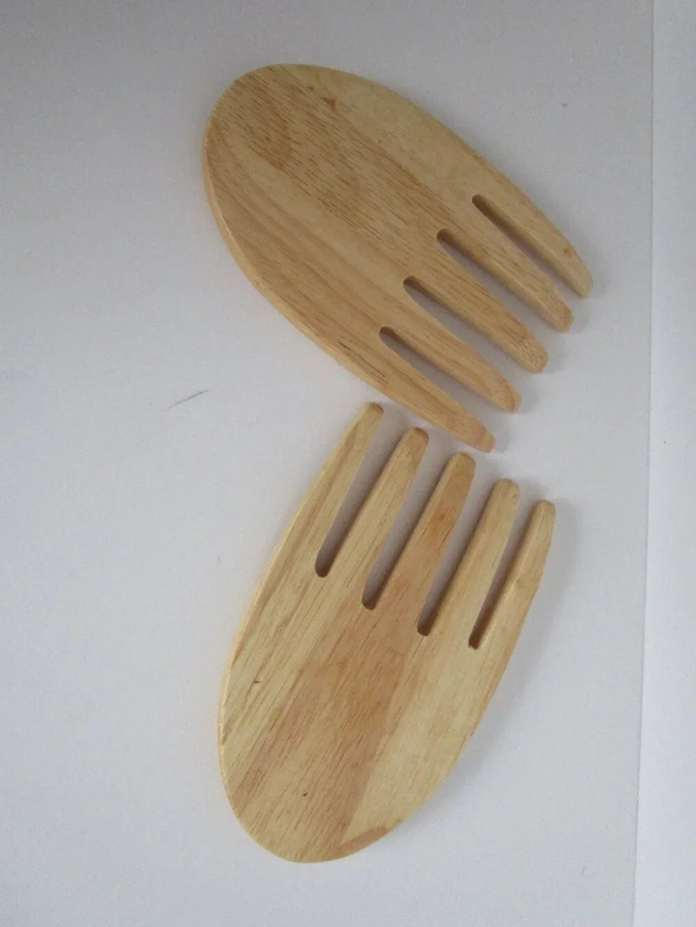 wooden bear claw salad servers